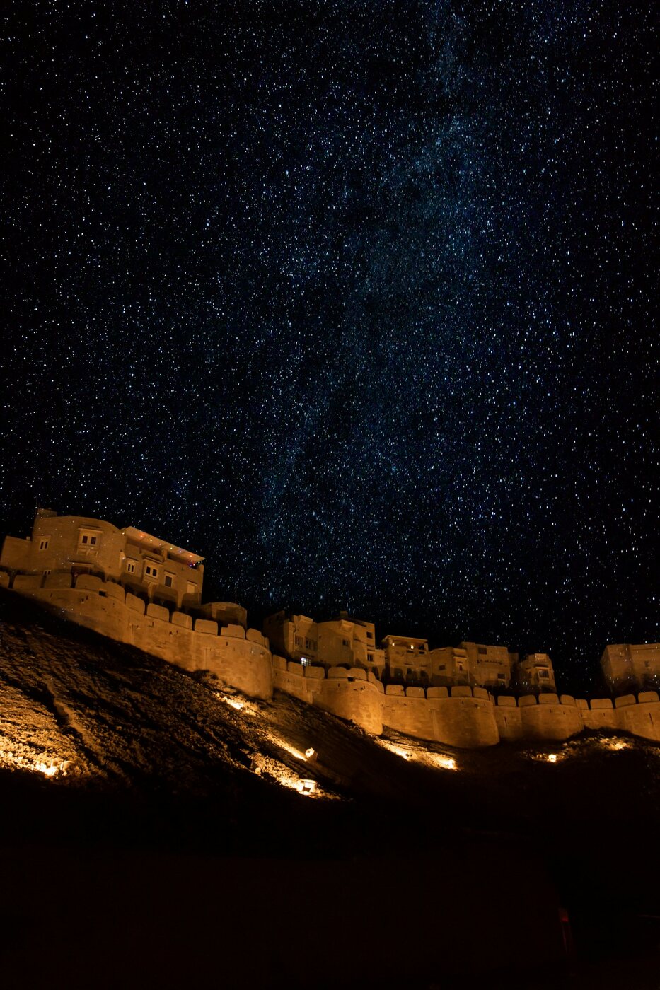 Jaisalmer Fort under a starry desert sky
